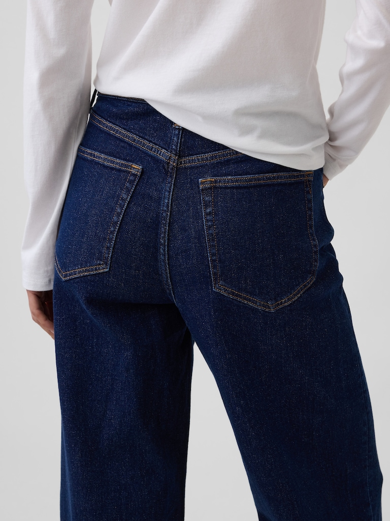 High Rise Stride Wide-Leg Jeans