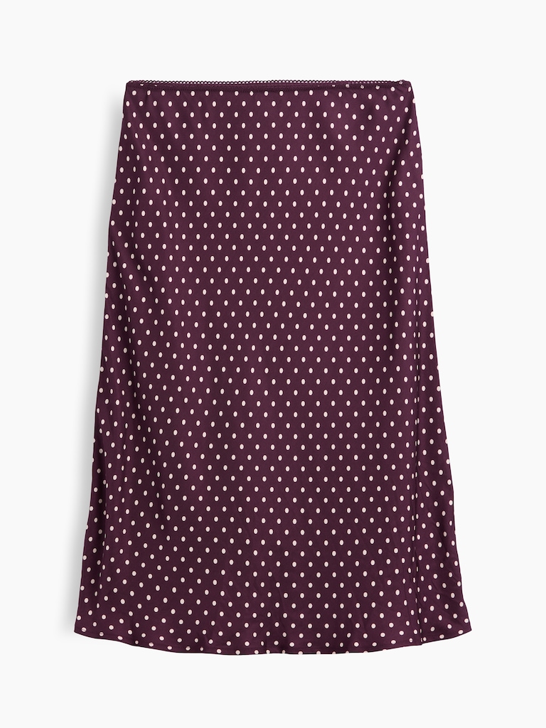 Satin Bias-Cut Skirt