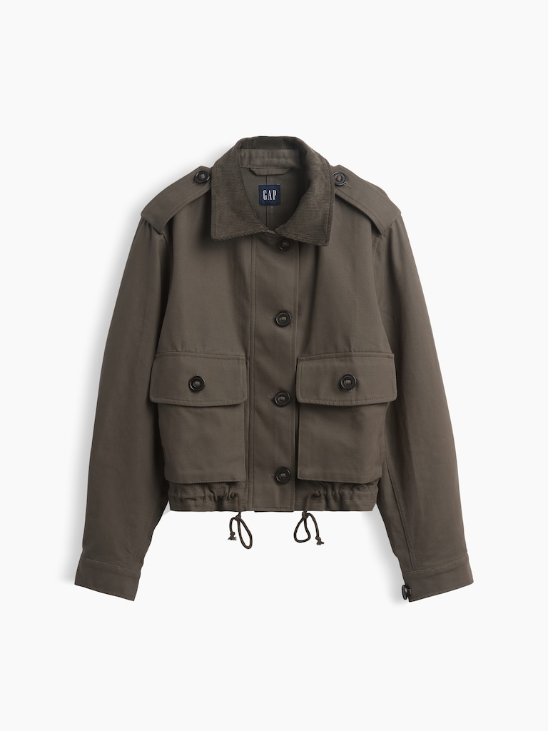 Canvas Crop Utility Jacket