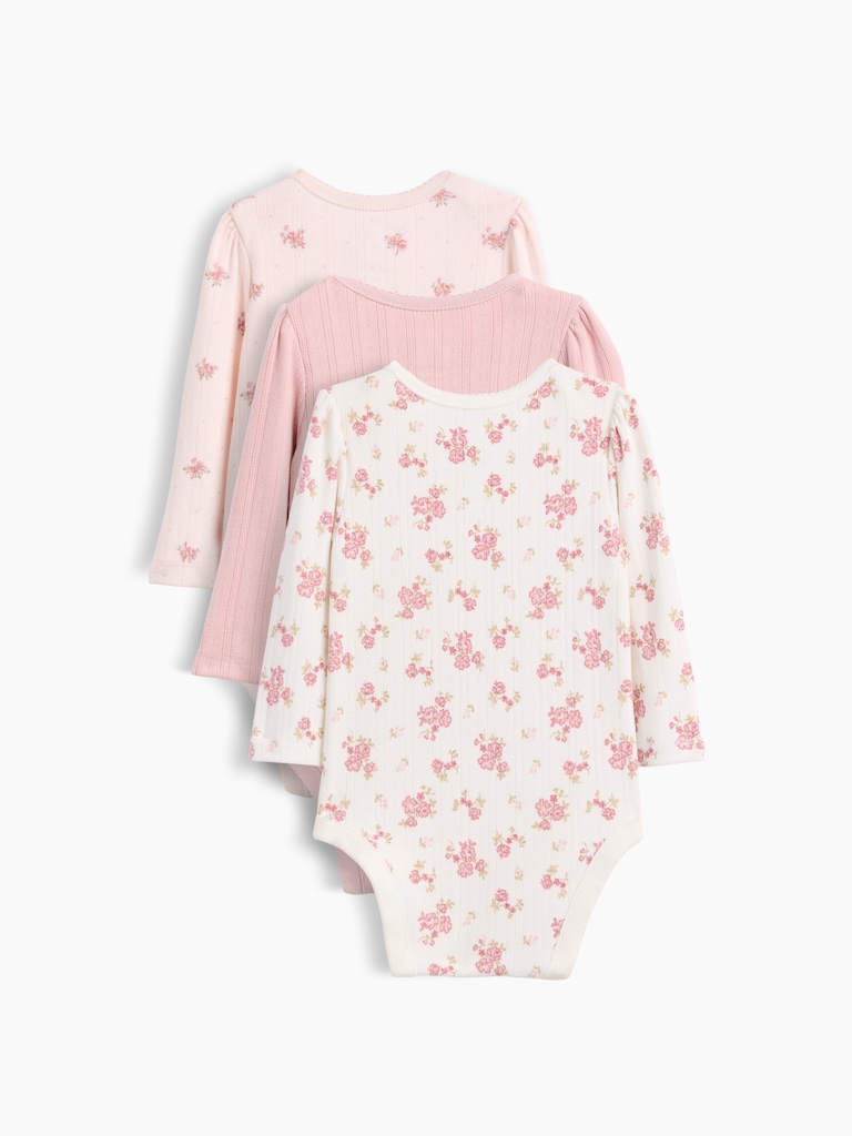 Baby Softspun Pointelle Bodysuit (3-Pack)