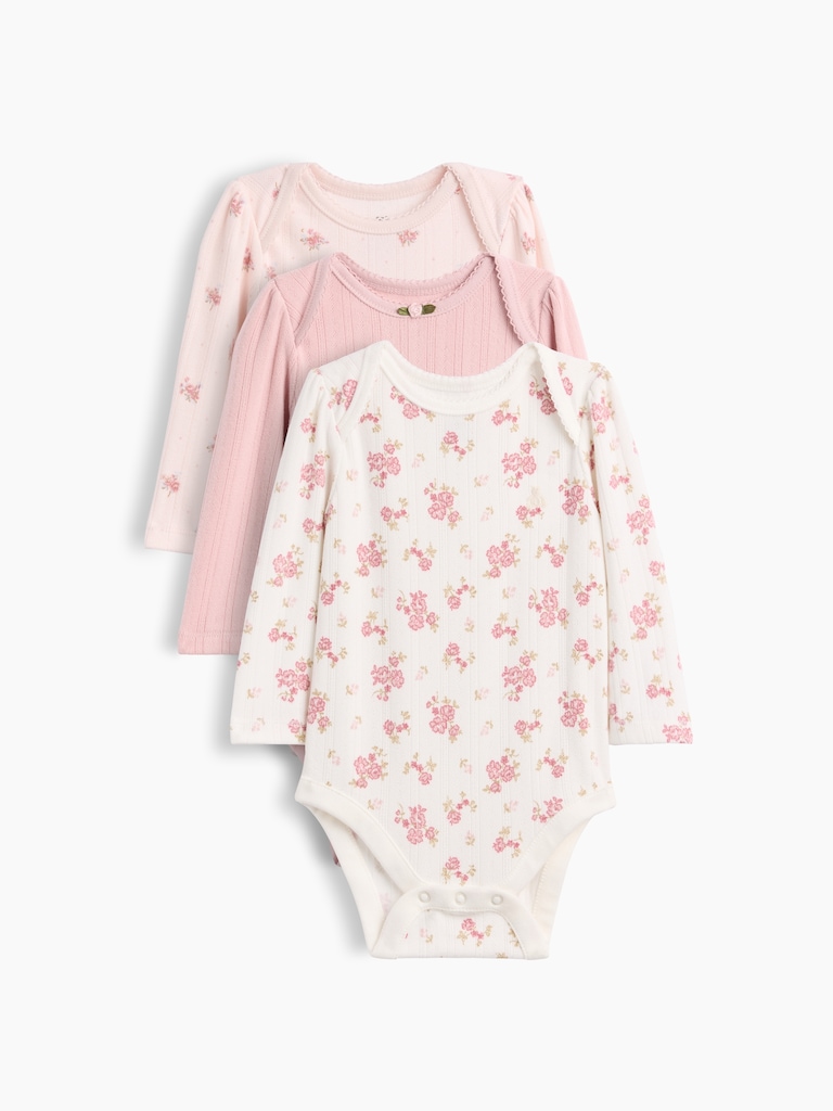 Baby Softspun Pointelle Bodysuit (3-Pack)