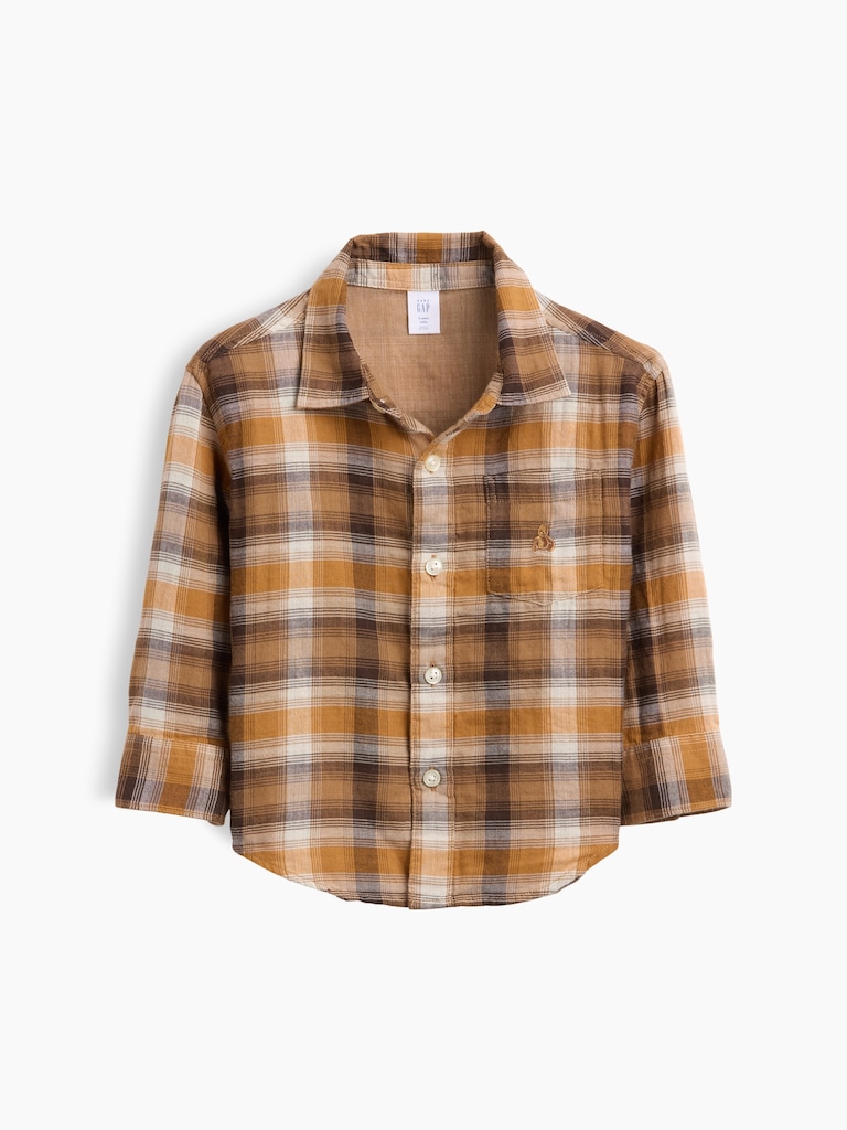 Baby & Toddler Double-Weave Plaid Shirt