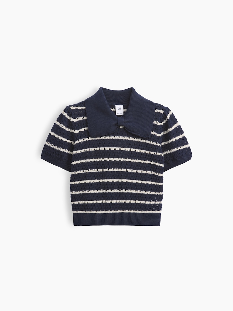 Baby & Toddler Bow Collar Pointelle Sweater