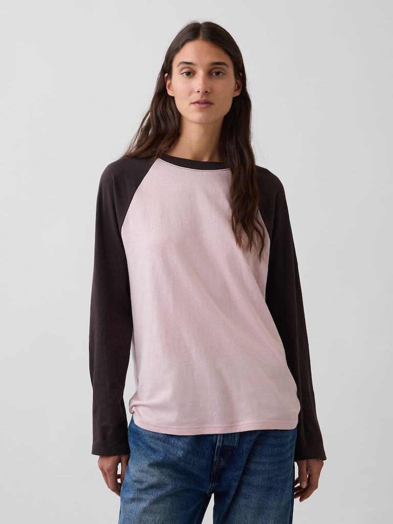 100% Cotton Authentic Oversized Raglan T-Shirt