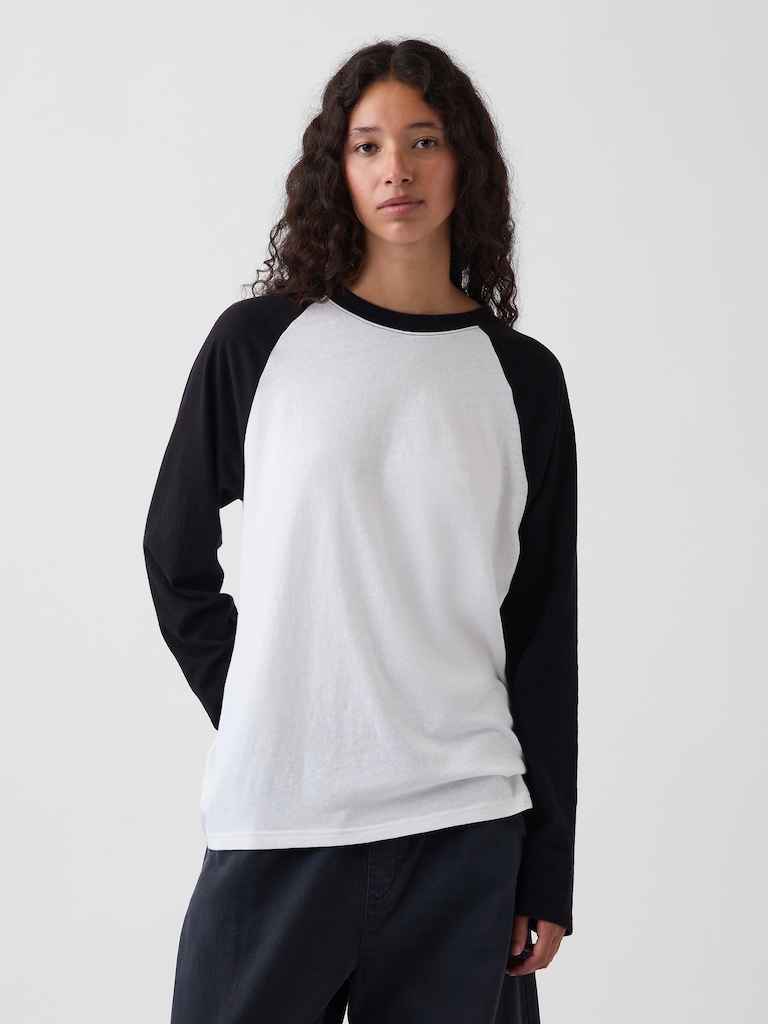 100% Cotton Authentic Oversized Raglan T-Shirt