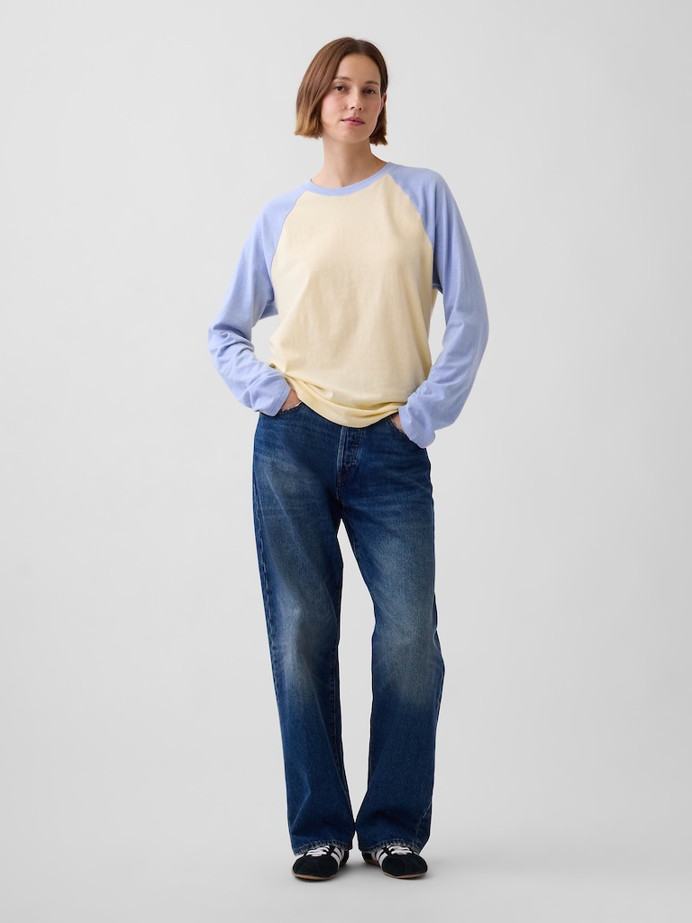 100% Cotton Authentic Oversized Raglan T-Shirt