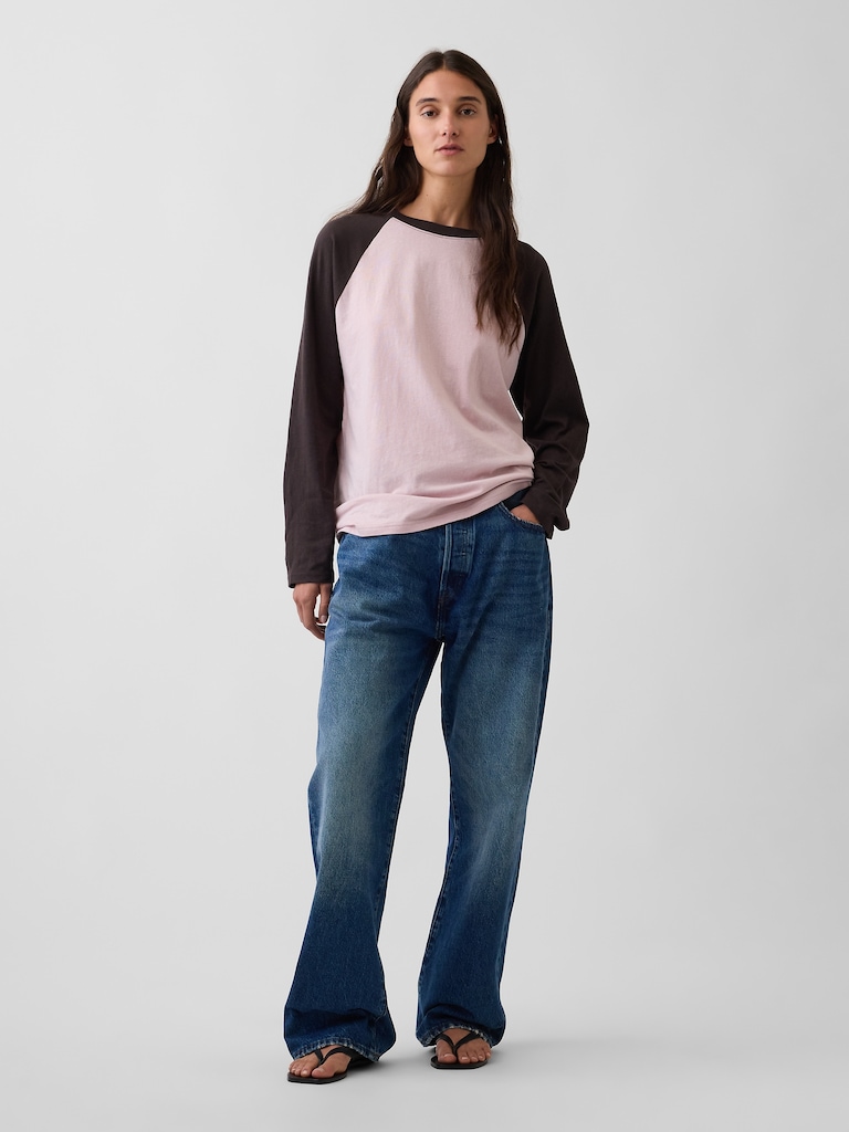 100% Cotton Authentic Oversized Raglan T-Shirt
