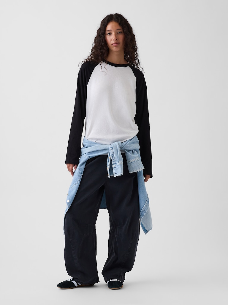 100% Cotton Authentic Oversized Raglan T-Shirt