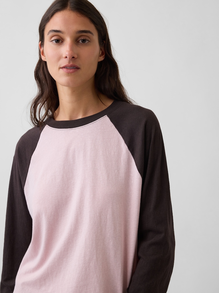 100% Cotton Authentic Oversized Raglan T-Shirt