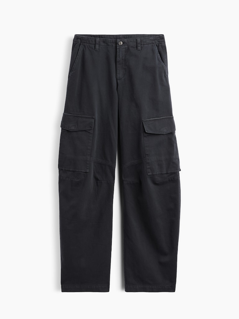 Low Rise Twill Baggy Barrel Cargo Pants