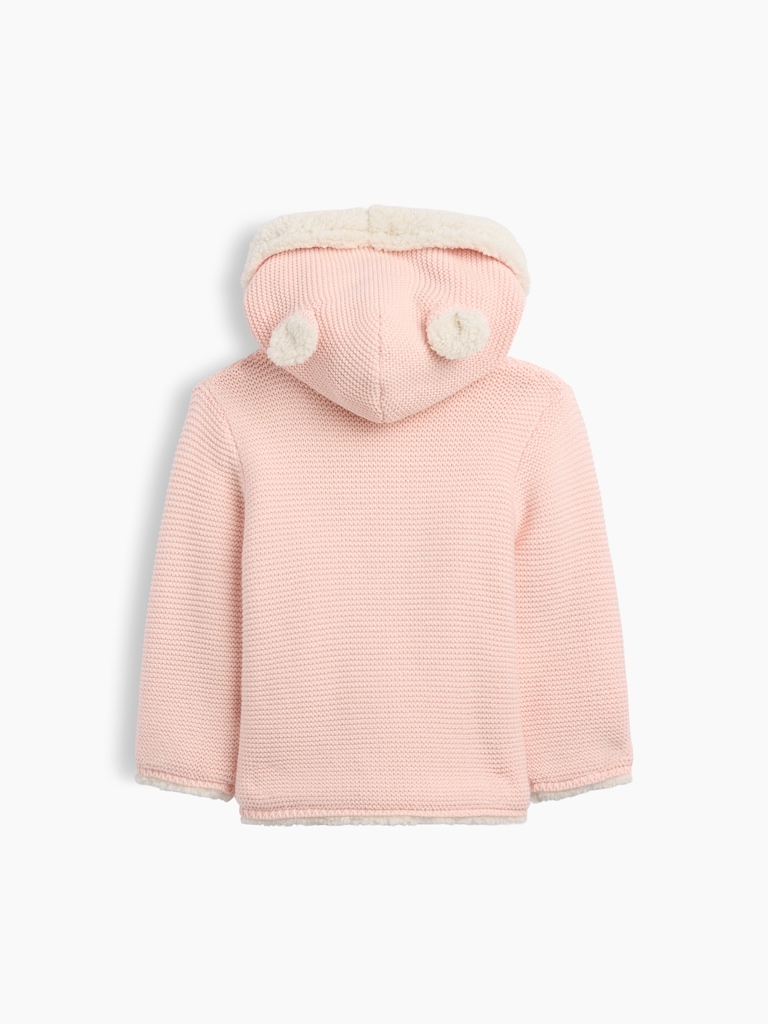 Baby Sherpa-Lined Garter Cardigan