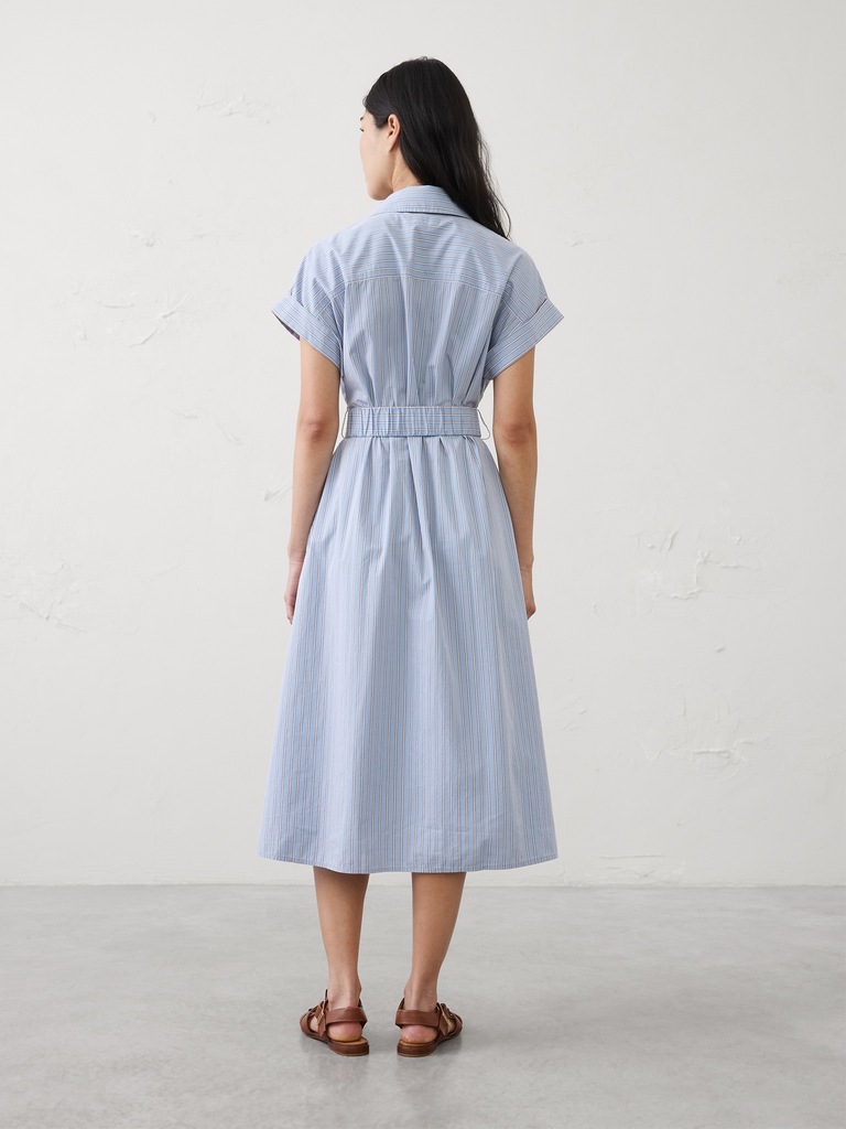 Poplin Utility Midi Shirtdress