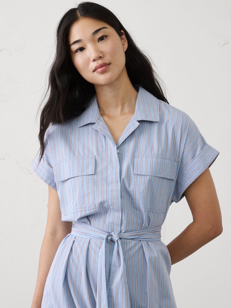 Poplin Utility Midi Shirtdress