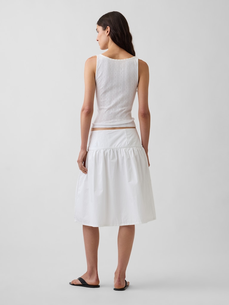Poplin Drop-Waist Skirt