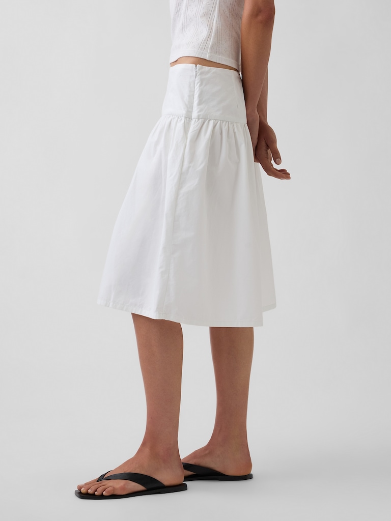 Poplin Drop-Waist Skirt