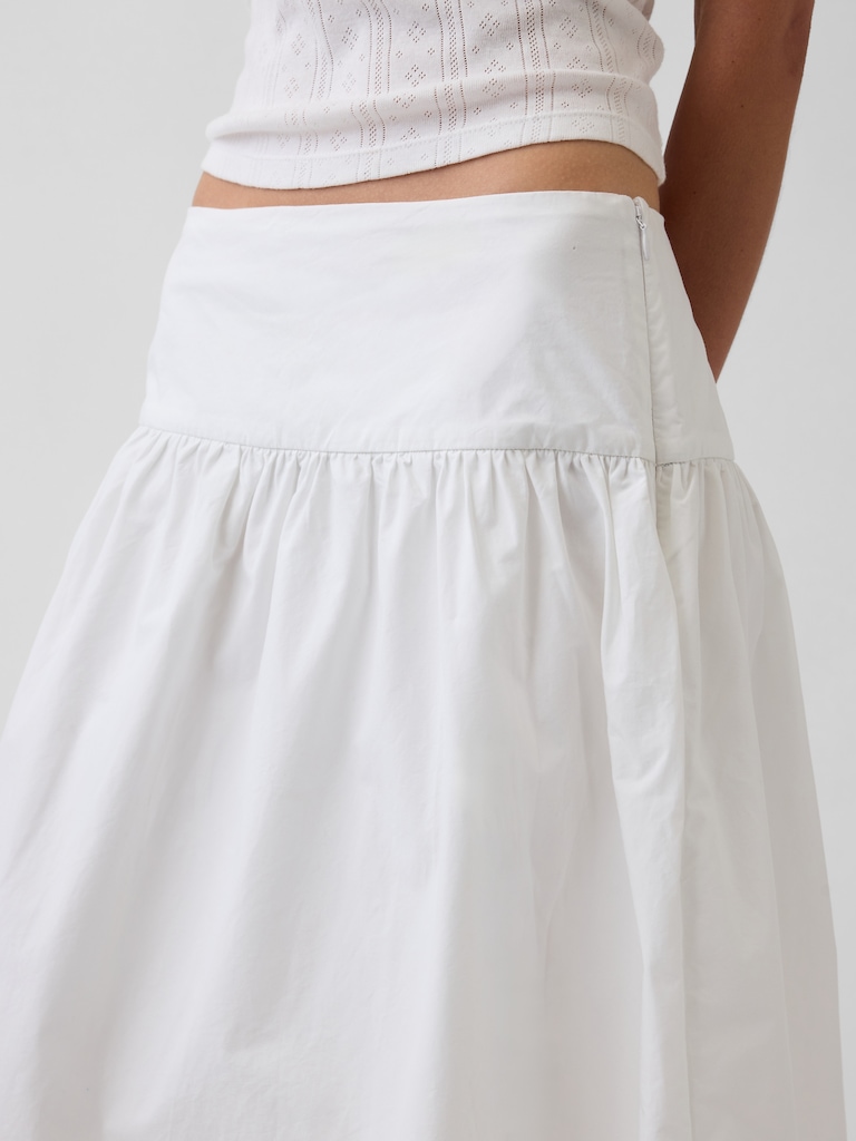 Poplin Drop-Waist Skirt