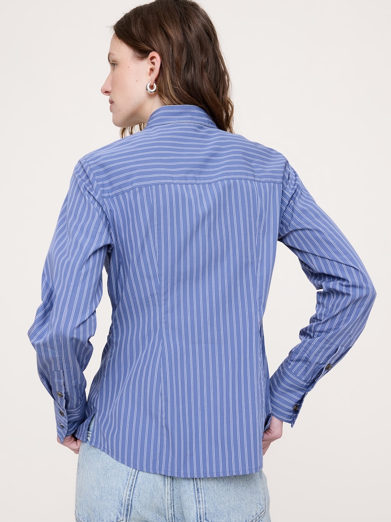 Cotton Pleated-Waist Top