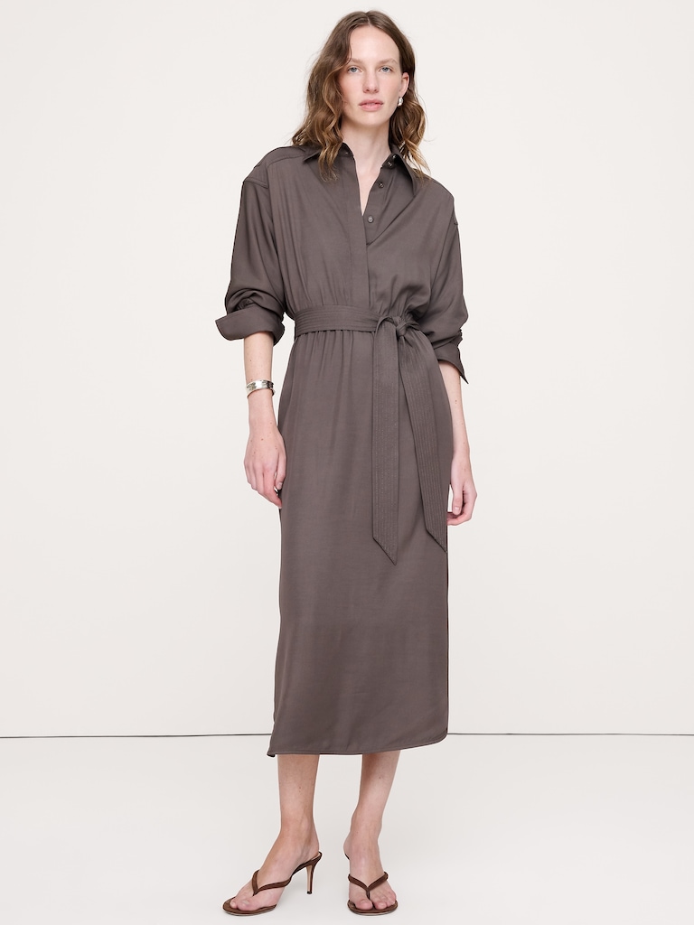 Viscose Maxi Shirt Dress