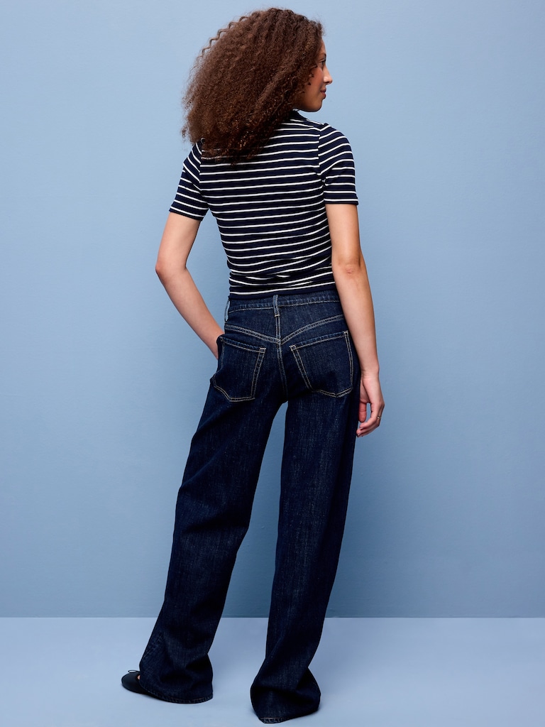 Mid-Rise Slouchy Wide-Leg Jeans