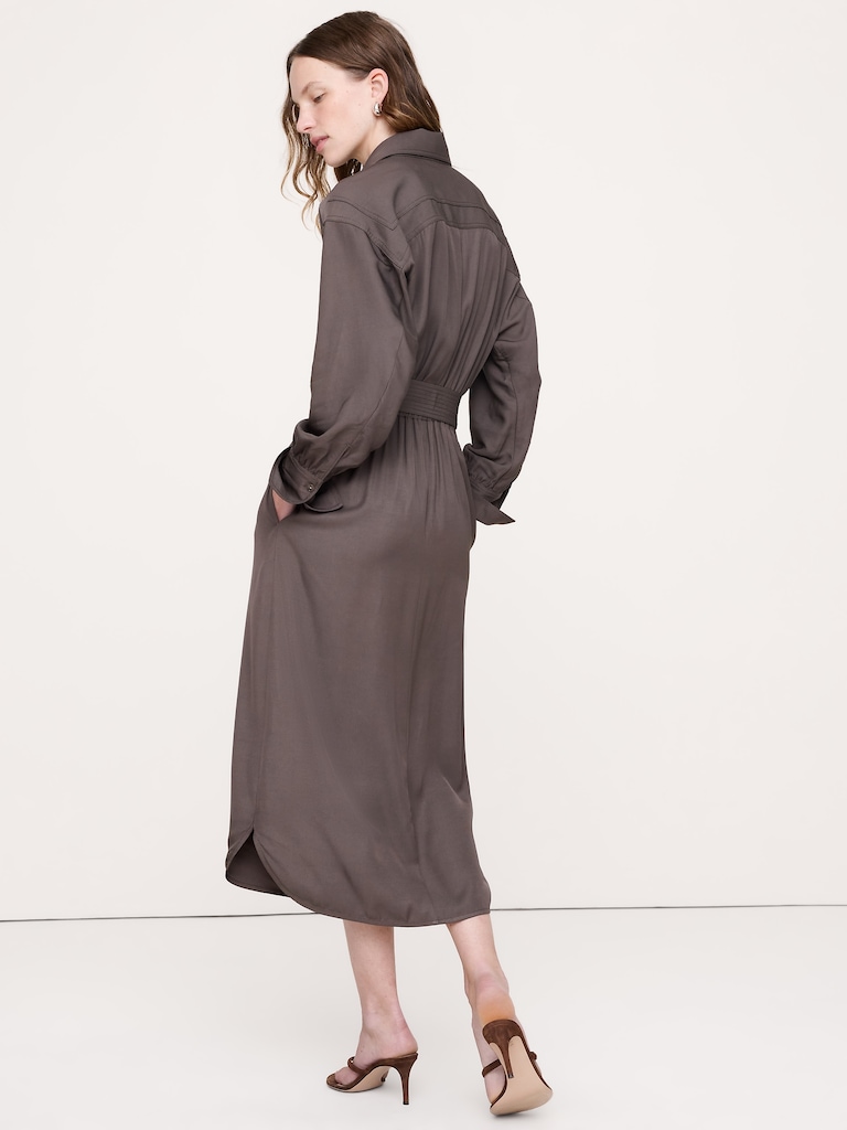 Viscose Maxi Shirt Dress