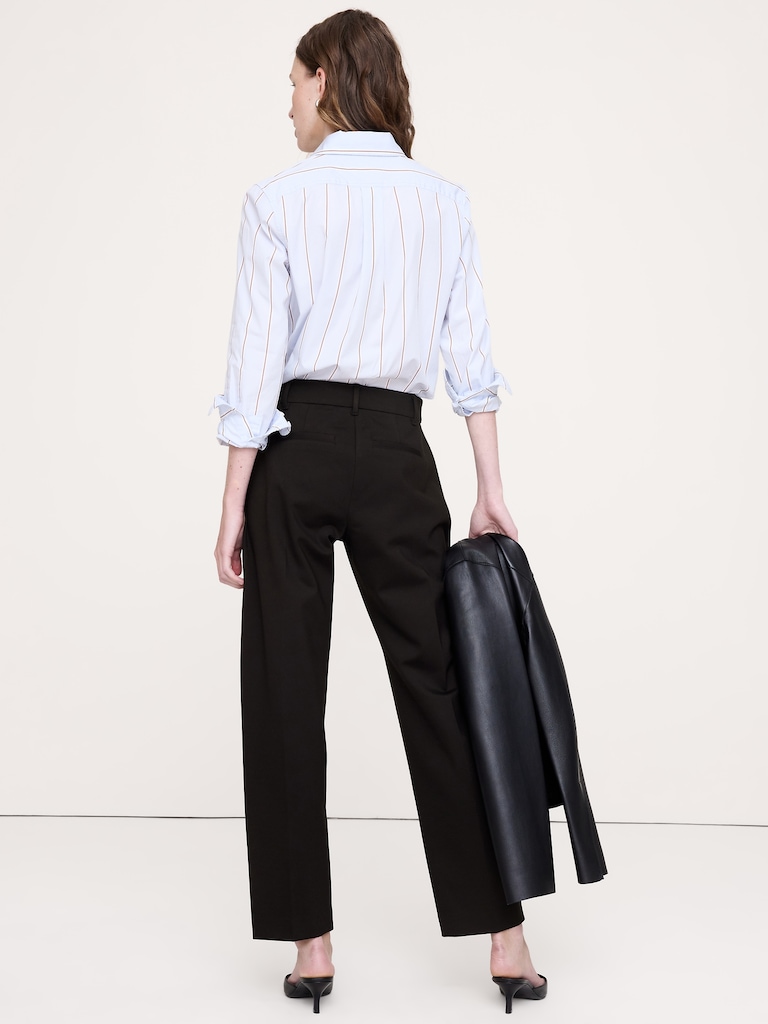 High-Rise Slim Drapey Ponte Pull-On Pant