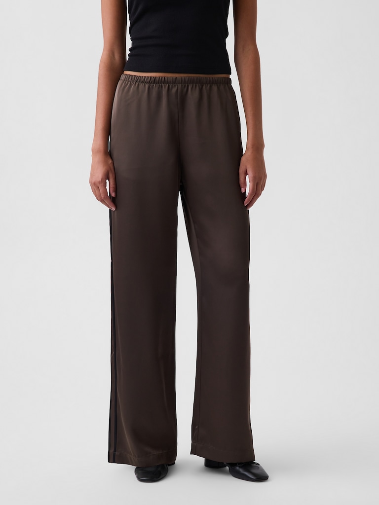 Satin Easy Wide-Leg Pants