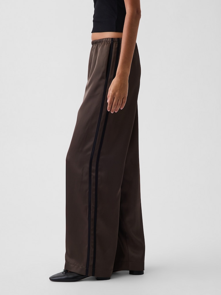 Satin Easy Wide-Leg Pants