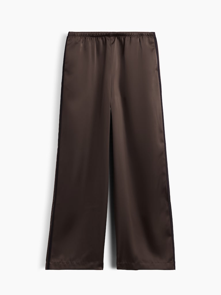 Satin Easy Wide-Leg Pants