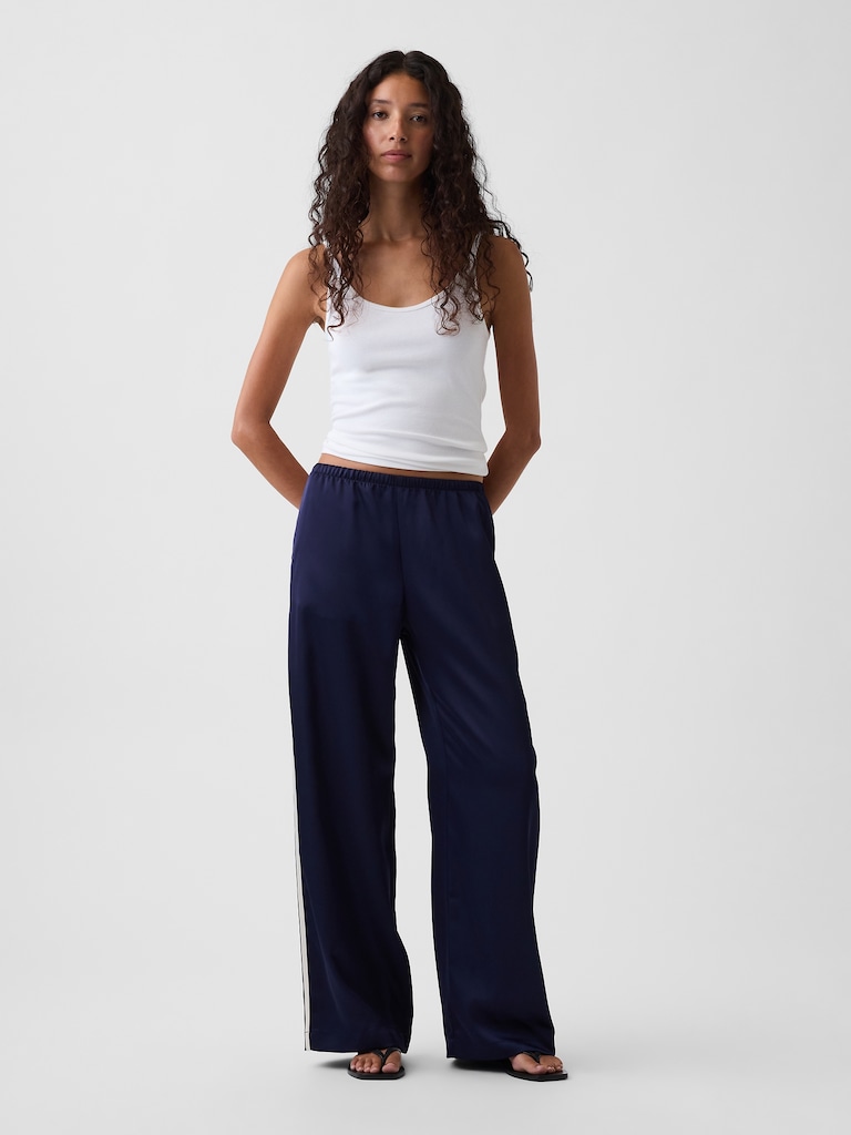 Satin Easy Wide-Leg Pants