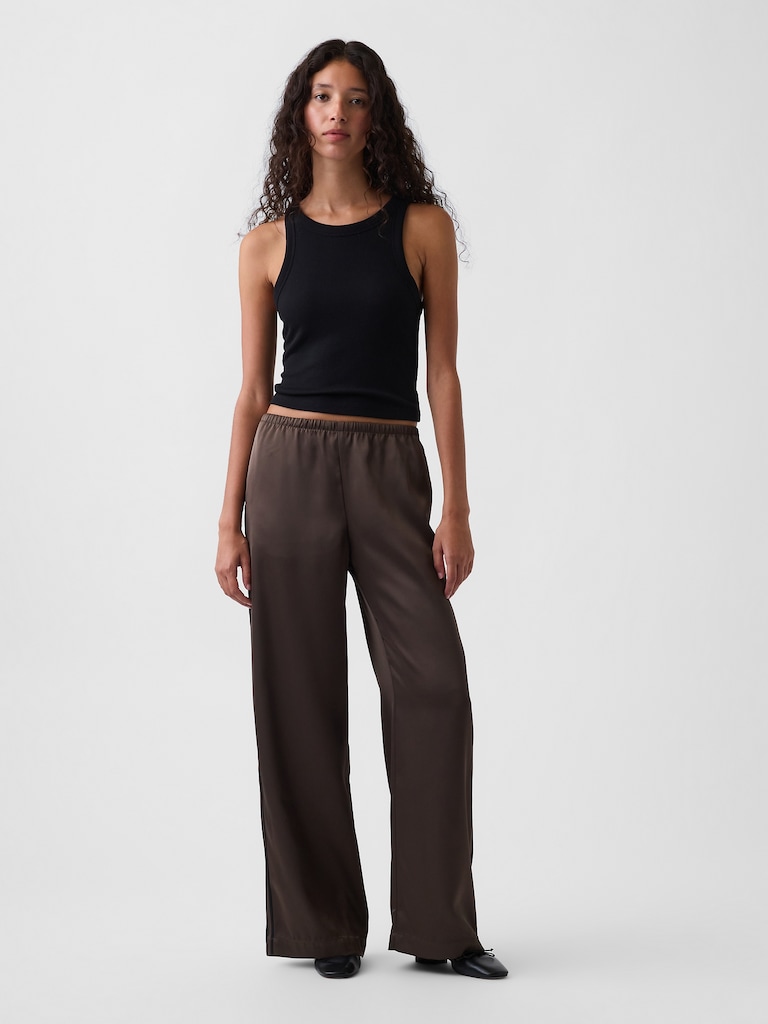 Satin Easy Wide-Leg Pants
