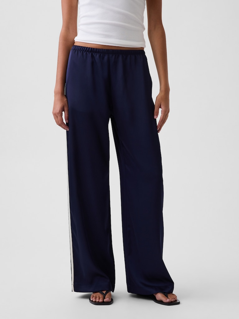 Satin Easy Wide-Leg Pants