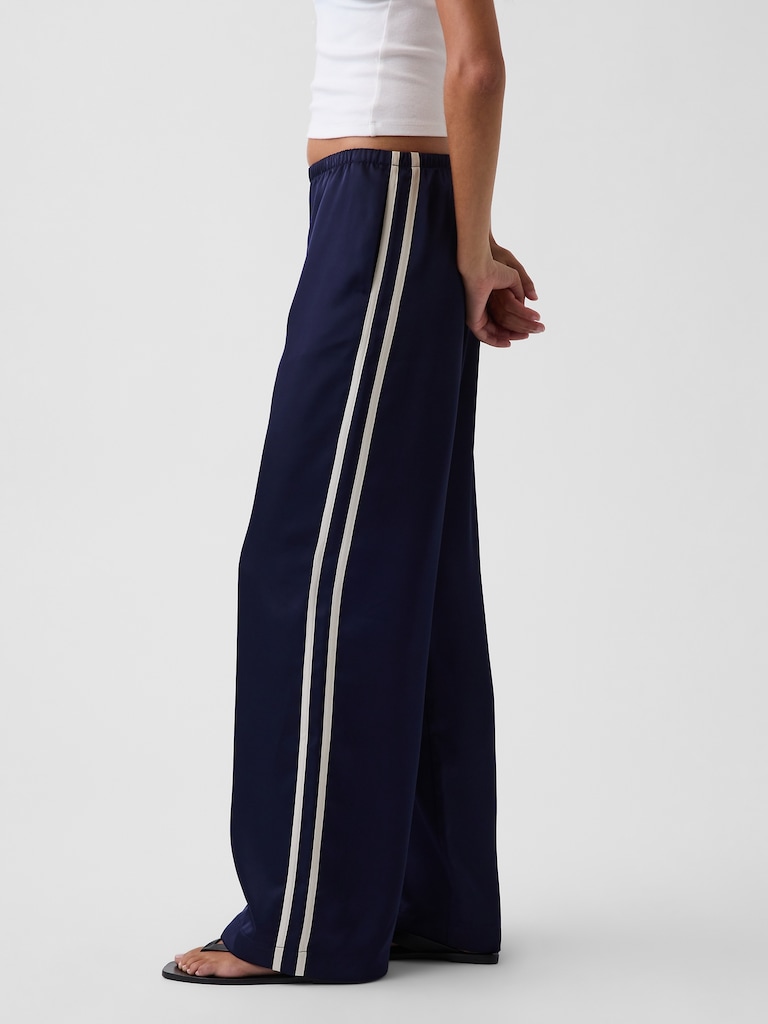 Satin Easy Wide-Leg Pants