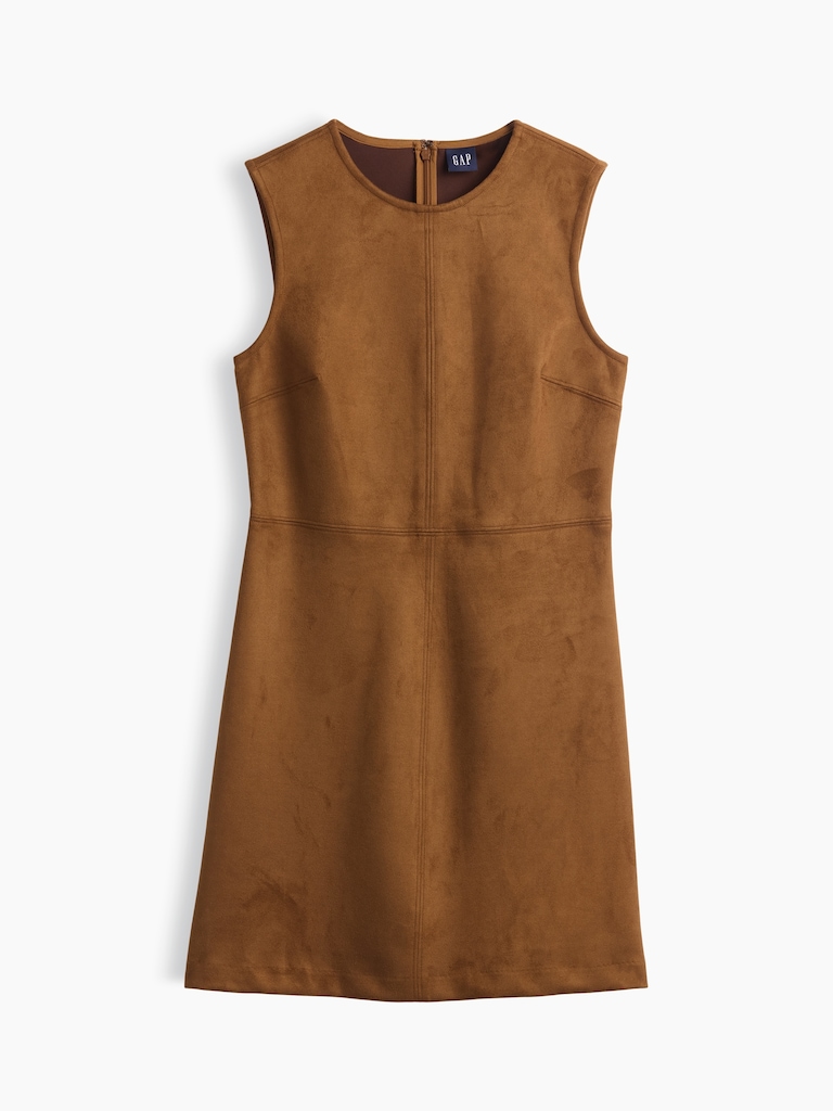 Vegan Suede Mini Shift Dress