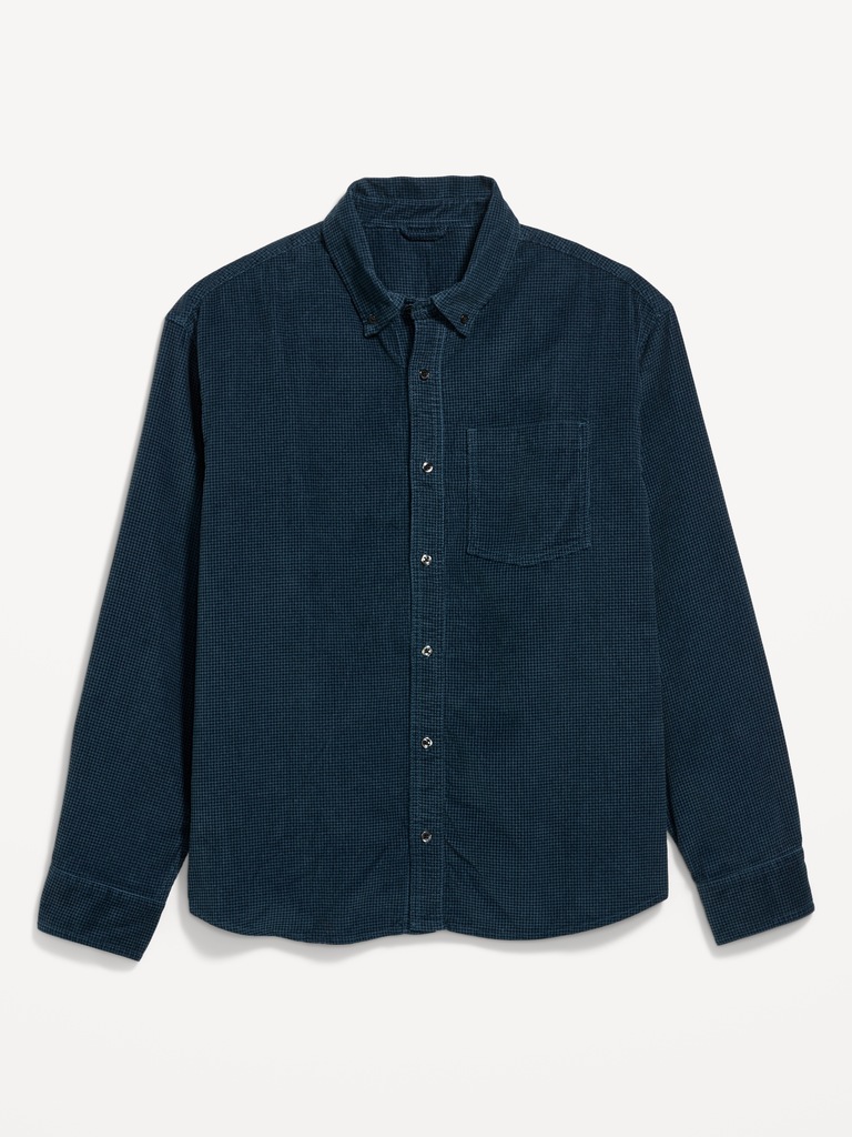 Chemise ample en velours côtelé à manches longues