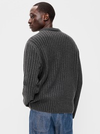 Long-Sleeve Polo Sweater