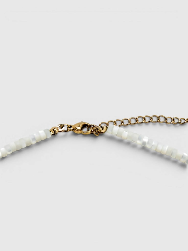 Admiral Row Beaded Mother of Pearl and Gold Necklace