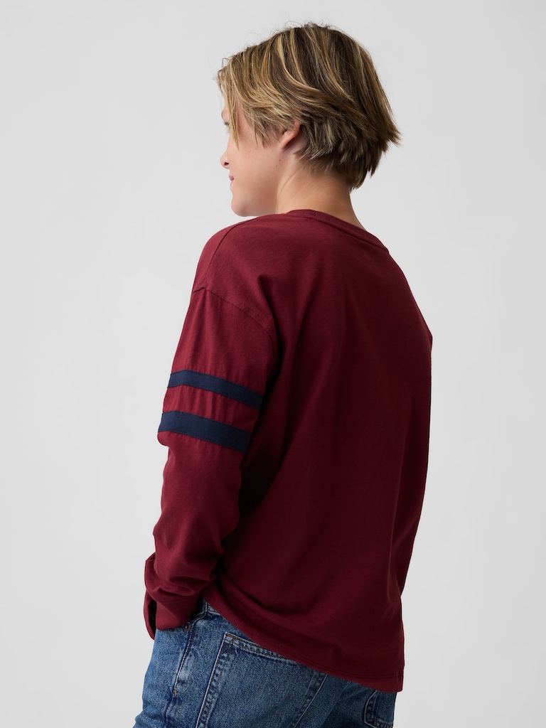 Kids Relaxed Varsity Crewneck T-Shirt