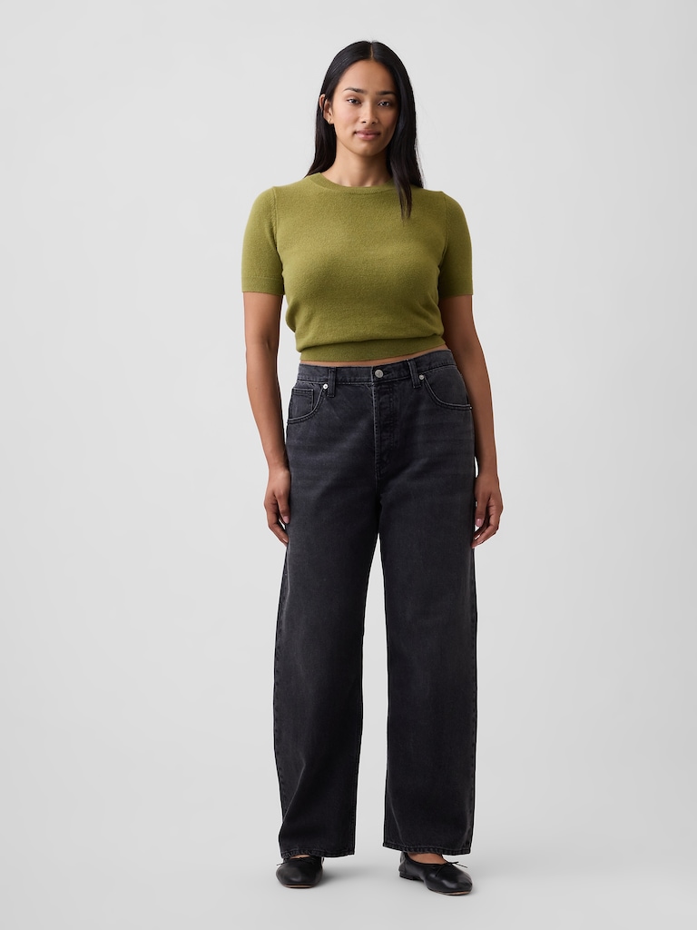 Low Slung Relaxed Straight Jeans
