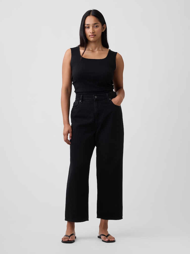 Low Slung SuperSoft Relaxed Straight Crop Jeans