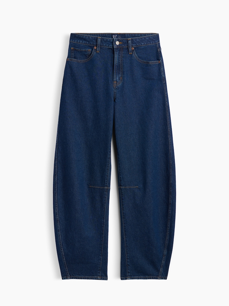 Curvy High Rise Barrel Jeans