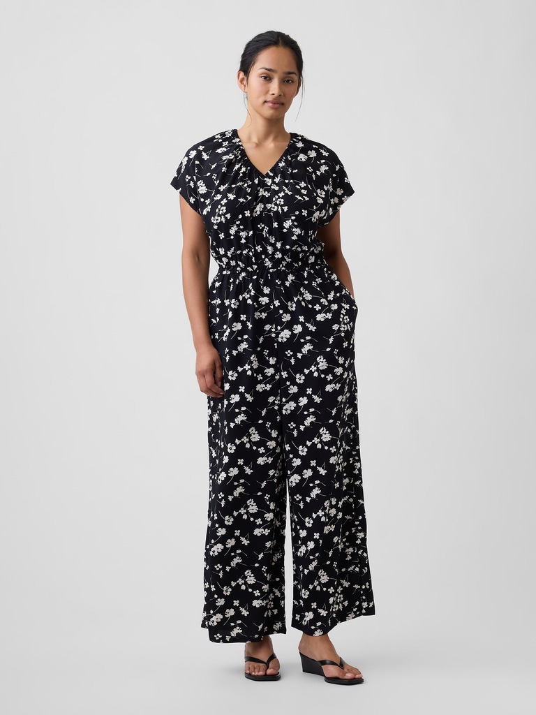 Flutter Sleeve Wide-Leg Jumpsuit