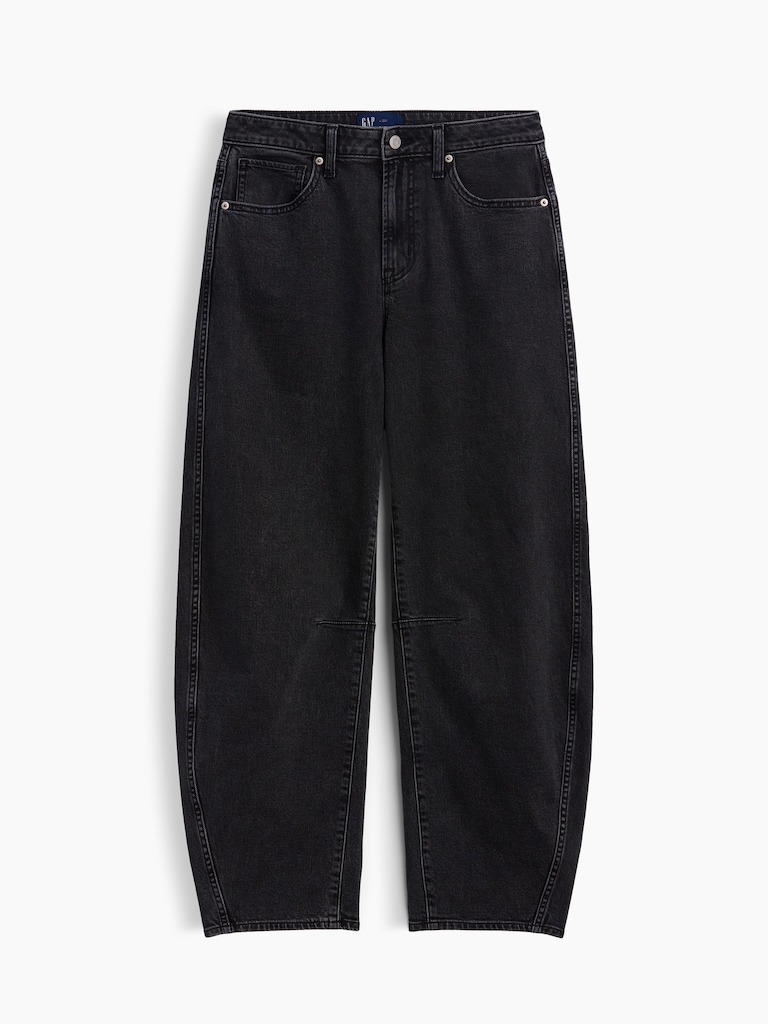 Curvy High Rise Barrel Jeans