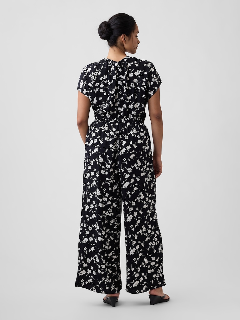 Flutter Sleeve Wide-Leg Jumpsuit