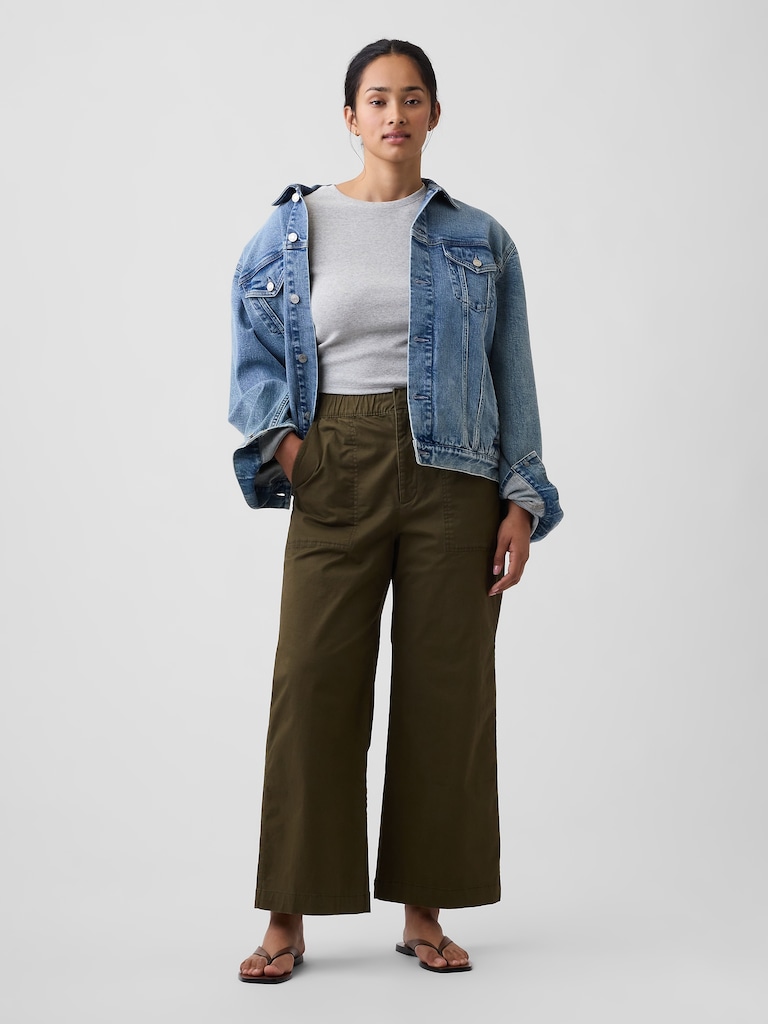 Mid Rise Wide-Leg Khakis