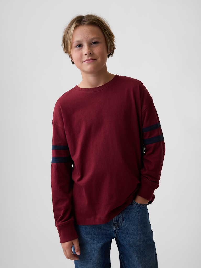 Kids Relaxed Varsity Crewneck T-Shirt
