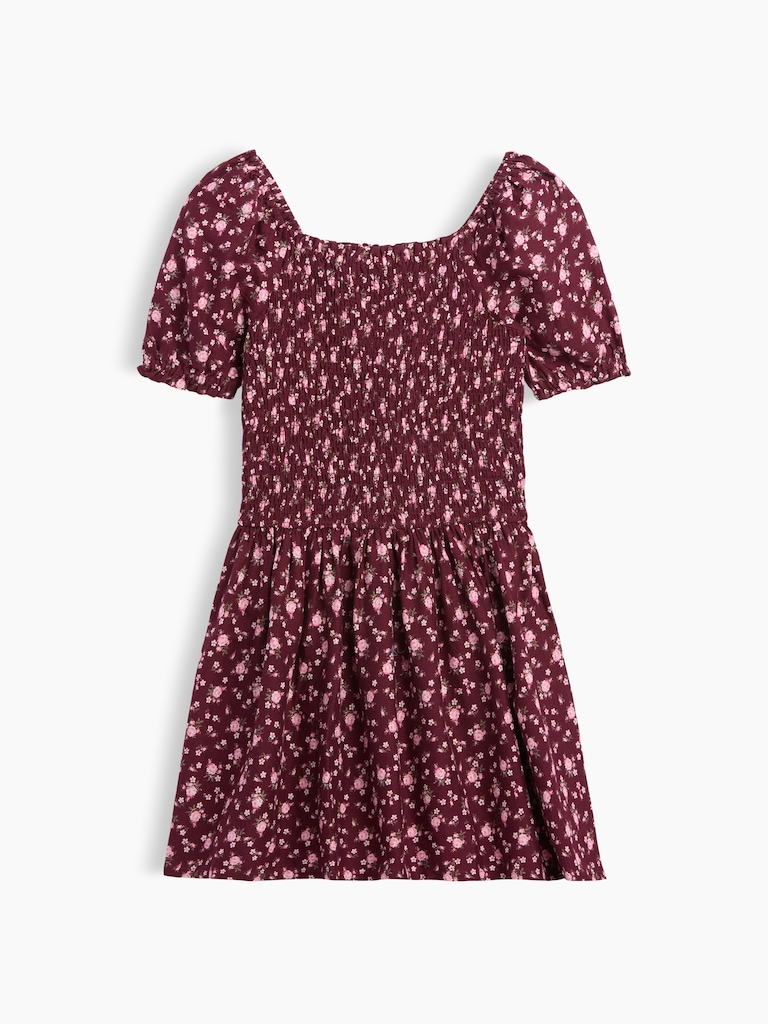 Kids Smocked Puff Sleeve Dress