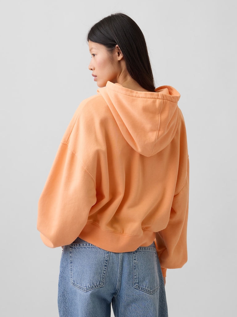 VintageSoft Logo Crop Hoodie