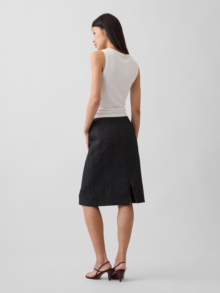 Herringbone Knee-Length Skirt