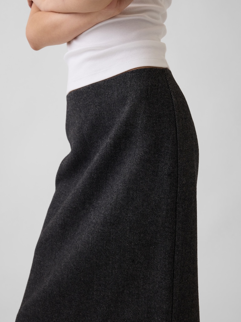 Herringbone Knee-Length Skirt