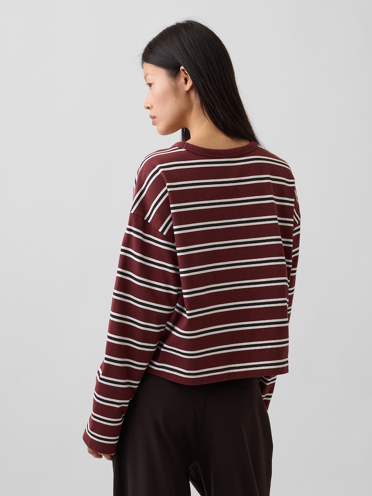 Knit Oversized Crop T-Shirt